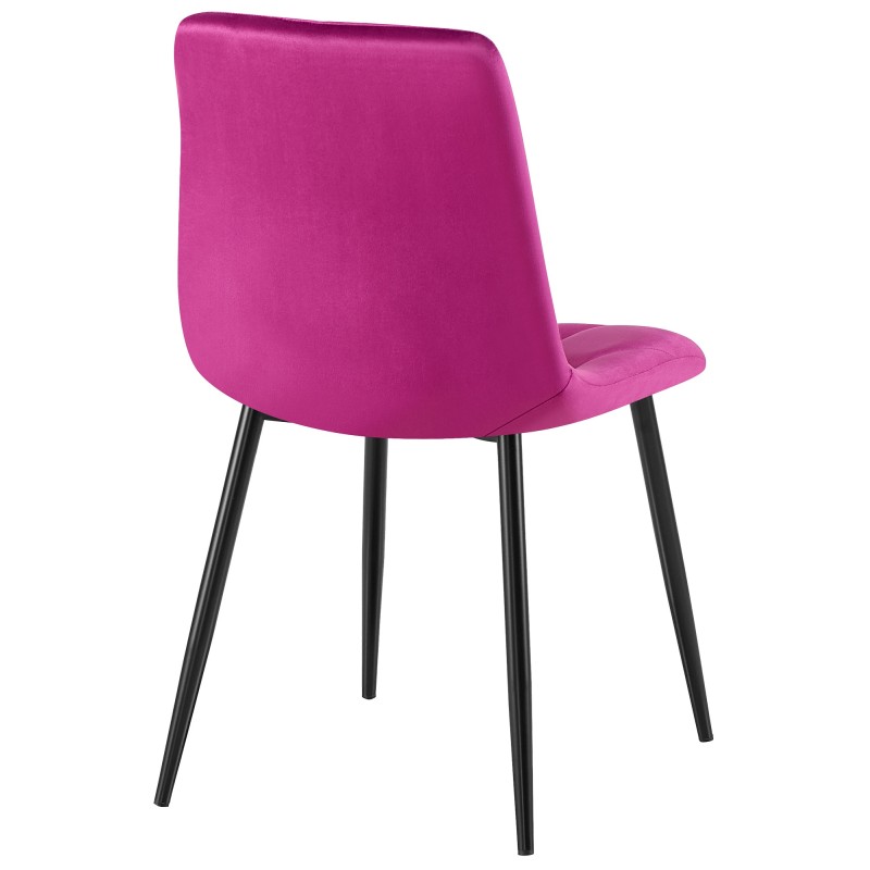 Juego de 2 sillas de comedor Clairton de terciopelo morado