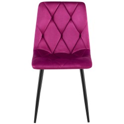 Juego de 2 sillas de comedor Clairton de terciopelo morado