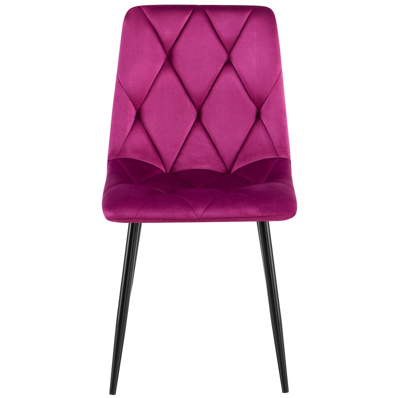 Juego de 2 sillas de comedor Clairton de terciopelo morado