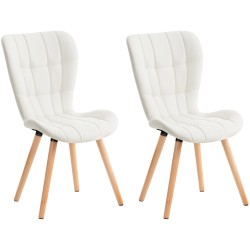Conjunto de 2 sillas Elda en símil piel color blanco