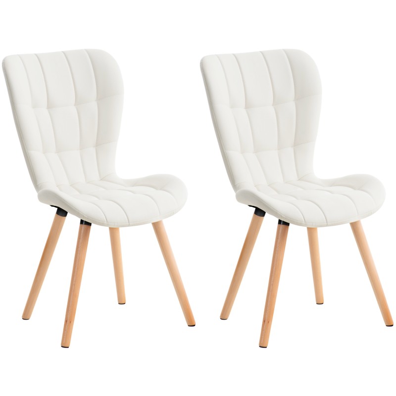 Conjunto de 2 sillas Elda en símil piel color blanco