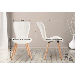 Conjunto de 2 sillas Elda en símil piel color blanco