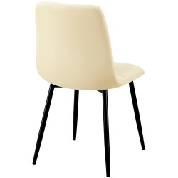 Juego de 4 sillas de comedor Antibes en piel sintética color crema