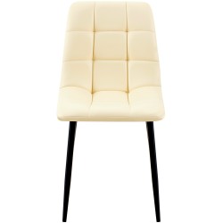 Juego de 4 sillas de comedor Antibes en piel sintética color crema