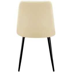 Juego de 4 sillas de comedor Antibes en piel sintética color crema