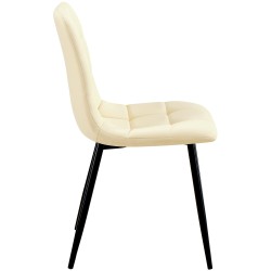 Juego de 4 sillas de comedor Antibes en piel sintética color crema