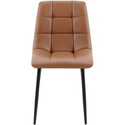 Juego de 4 sillas de comedor Antibes en piel sintética marrón oscuro