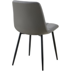 Juego de 4 sillas de comedor Antibes en piel sintética gris oscuro