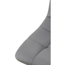 Juego de 4 sillas de comedor Antibes en piel sintética gris oscuro