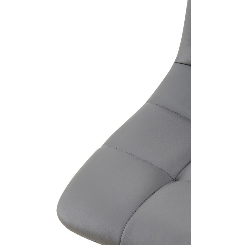 Juego de 4 sillas de comedor Antibes en piel sintética gris oscuro