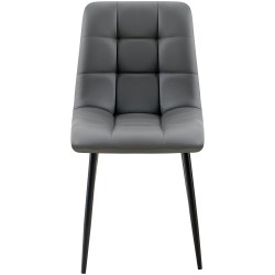 Juego de 4 sillas de comedor Antibes en piel sintética gris oscuro