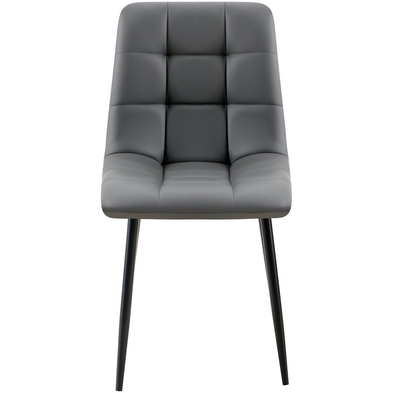 Juego de 4 sillas de comedor Antibes en piel sintética gris oscuro