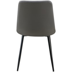 Juego de 4 sillas de comedor Antibes en piel sintética gris oscuro