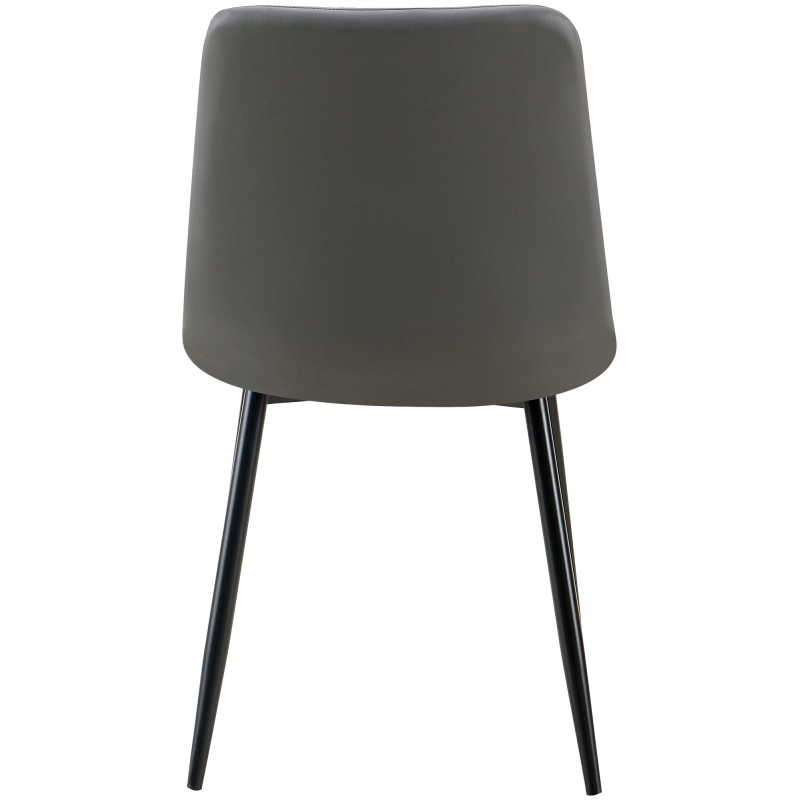 Juego de 4 sillas de comedor Antibes en piel sintética gris oscuro