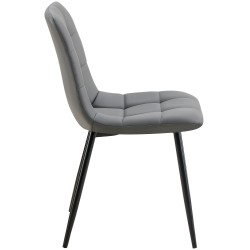 Juego de 4 sillas de comedor Antibes en piel sintética gris oscuro