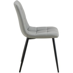 Juego de 4 sillas de comedor Antibes en piel sintética gris claro