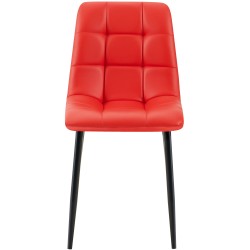 Juego de 4 sillas de comedor Antibes de piel sintética roja
