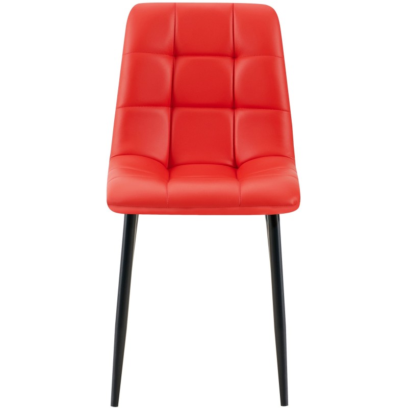 Juego de 4 sillas de comedor Antibes de piel sintética roja