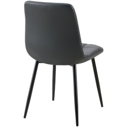 Juego de 4 sillas de comedor Antibes en piel sintética negra