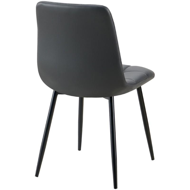 Juego de 4 sillas de comedor Antibes en piel sintética negra