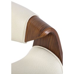 Juego de 2 sillas de comedor Foley de tela de roble/crema