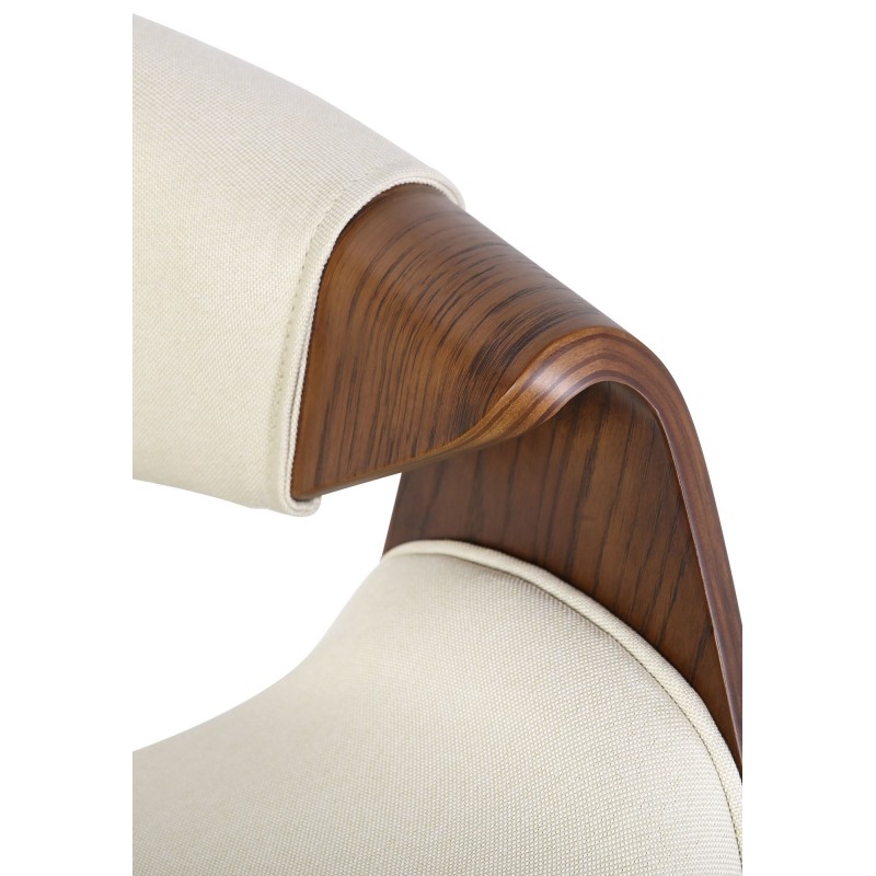 Juego de 2 sillas de comedor Foley de tela de roble/crema
