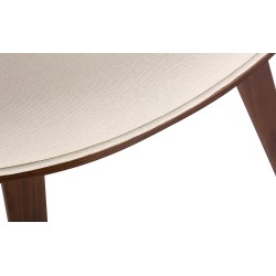 Juego de 2 sillas de comedor Foley de tela de roble/crema