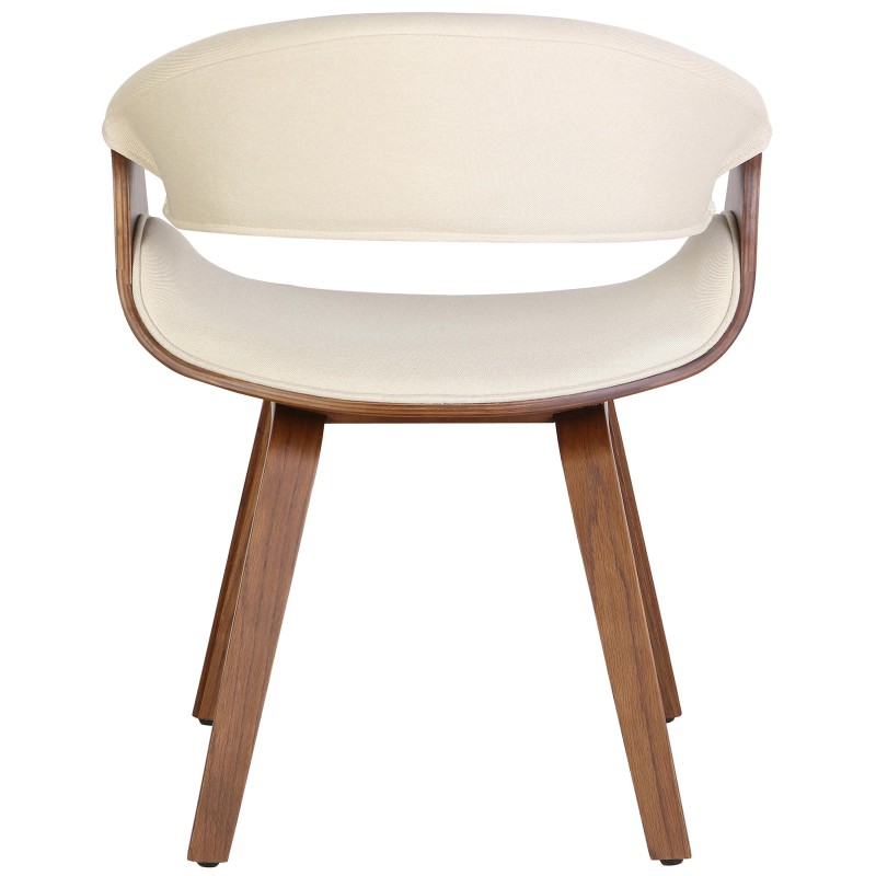 Juego de 2 sillas de comedor Foley de tela de roble/crema