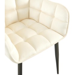 Silla Tirana de terciopelo crema