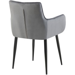 Silla Tirana en terciopelo gris oscuro