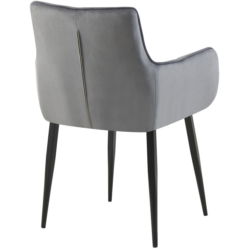 Silla Tirana en terciopelo gris oscuro