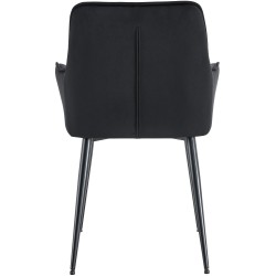 Juego de 2 sillas de comedor Ferndale de terciopelo negro