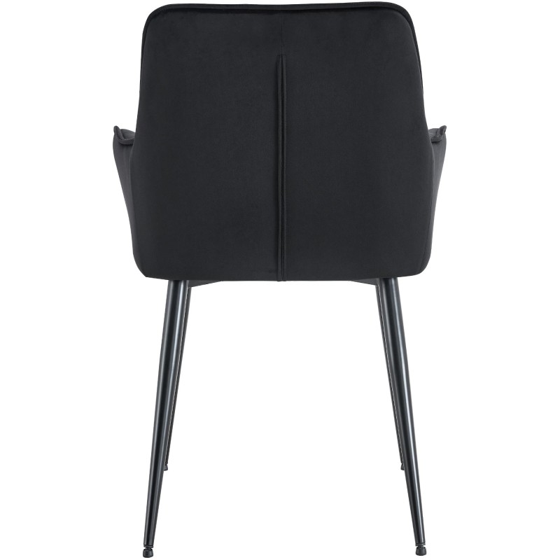 Juego de 2 sillas de comedor Ferndale de terciopelo negro