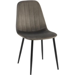 Silla de comedor Baxter en terciopelo antracita