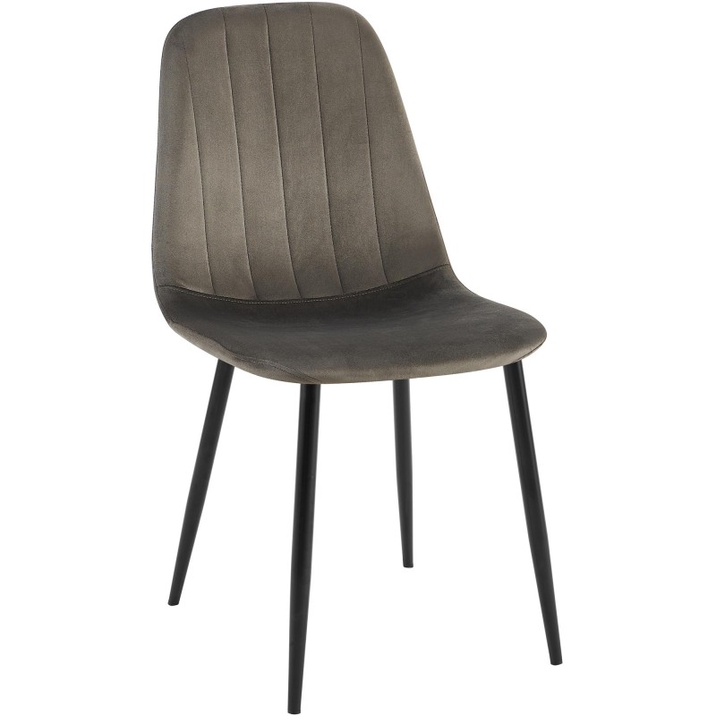 Silla de comedor Baxter en terciopelo antracita