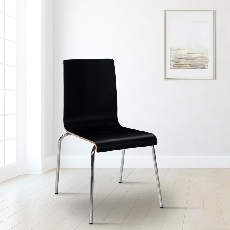 Silla de comedor negra Gahanna