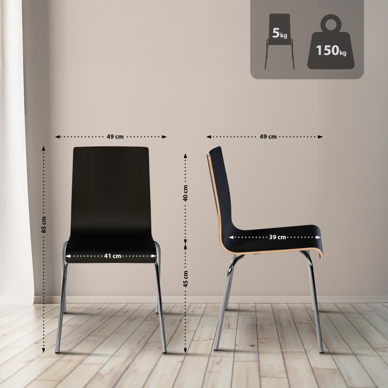 Silla de comedor negra Gahanna