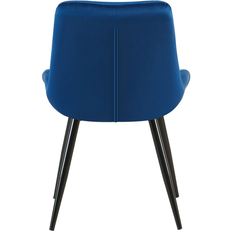 Silla de comedor Rossford de terciopelo azul oscuro