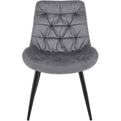 Silla de comedor Rossford en terciopelo gris oscuro