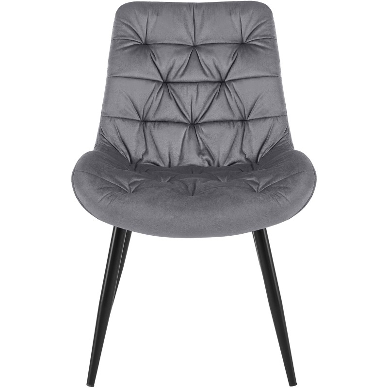 Silla de comedor Rossford en terciopelo gris oscuro