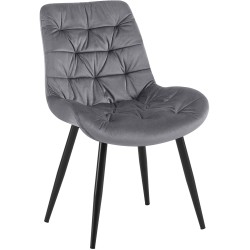 Silla de comedor Rossford en terciopelo gris oscuro