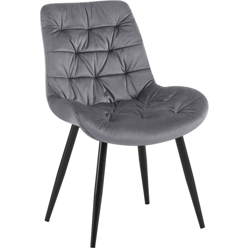 Silla de comedor Rossford en terciopelo gris oscuro
