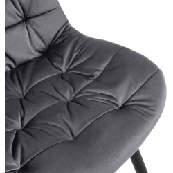Silla de comedor Rossford en terciopelo gris oscuro