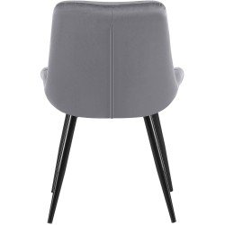 Silla de comedor Rossford en terciopelo gris oscuro