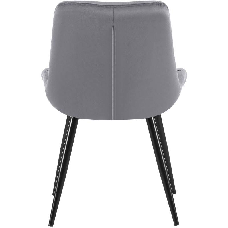 Silla de comedor Rossford en terciopelo gris oscuro
