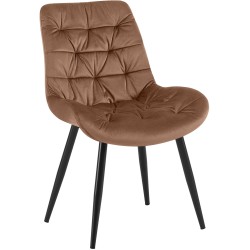 Silla de comedor Rossford de terciopelo marrón