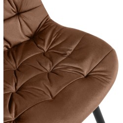 Silla de comedor Rossford de terciopelo marrón