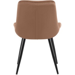 Silla de comedor Rossford de terciopelo marrón