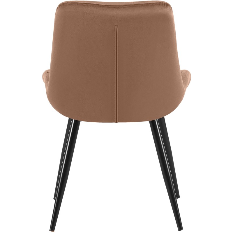 Silla de comedor Rossford de terciopelo marrón