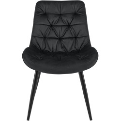 Silla de comedor Rossford de terciopelo negro